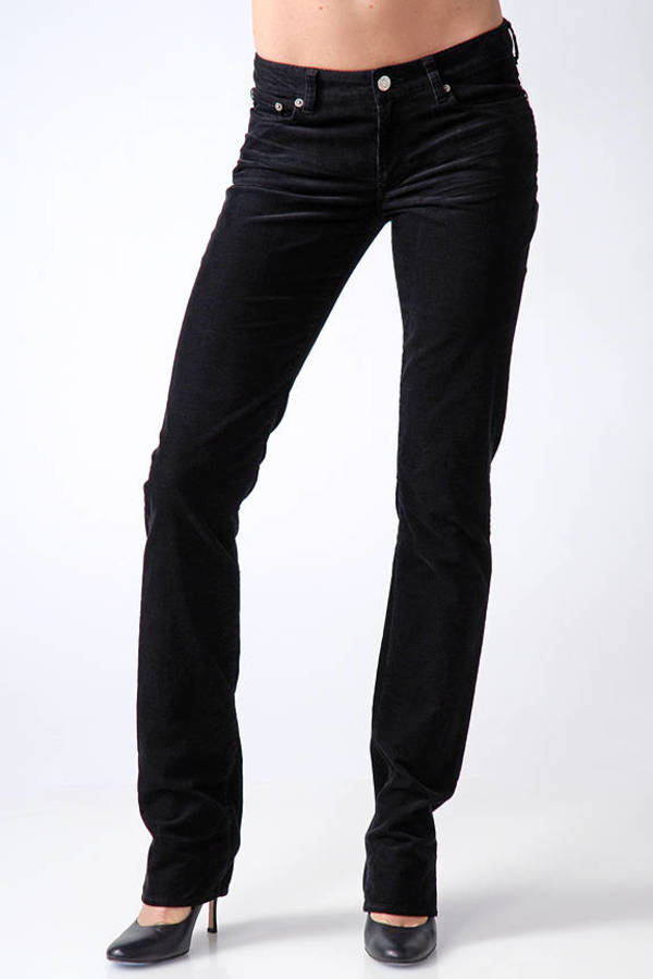 Black Helmut Lang Pants Straight Leg Cords Black Medium Rise Pants Tobi Sg