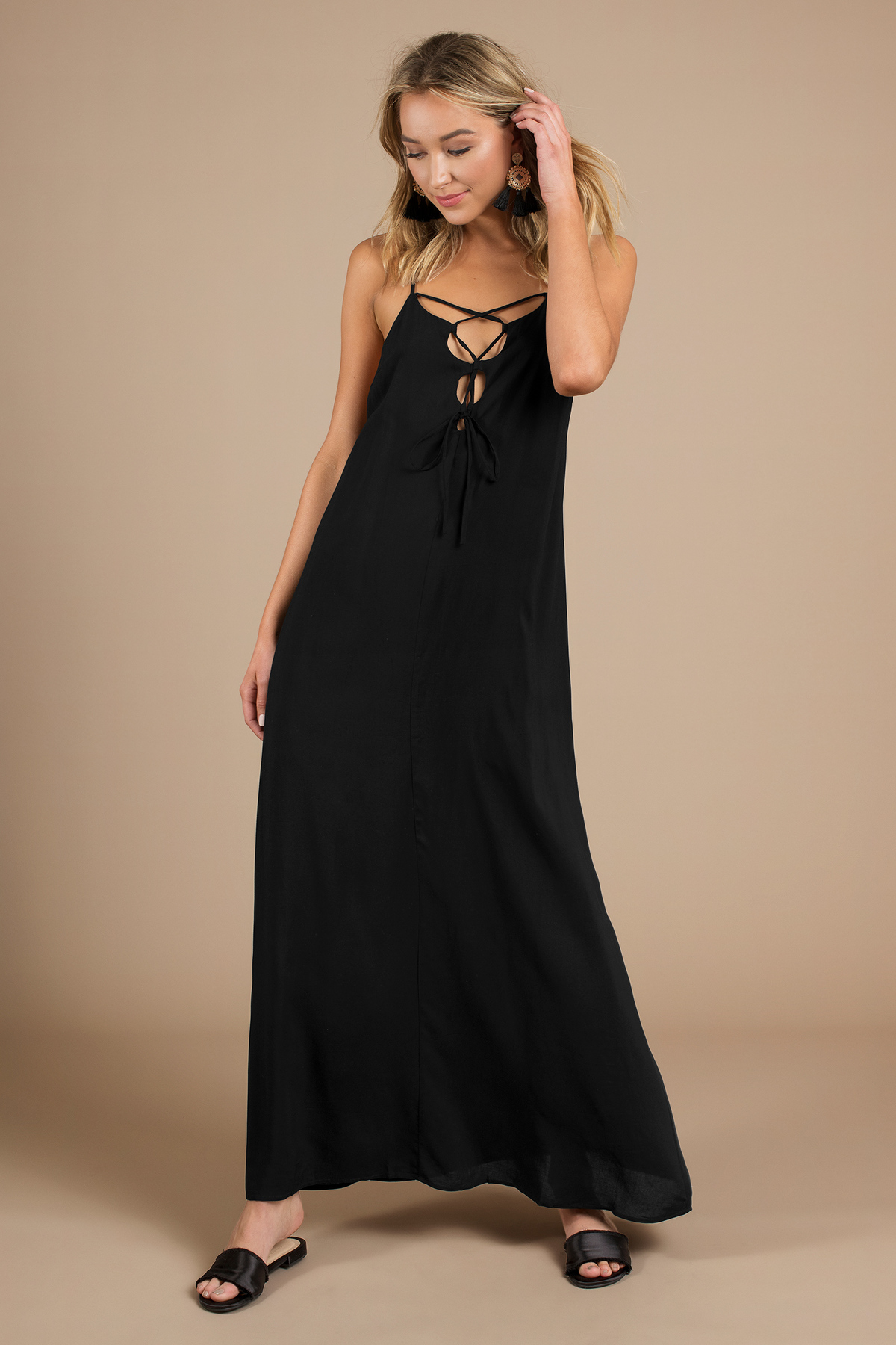 Sundance Lace Up Maxi Dress in Plum - $11 | Tobi US