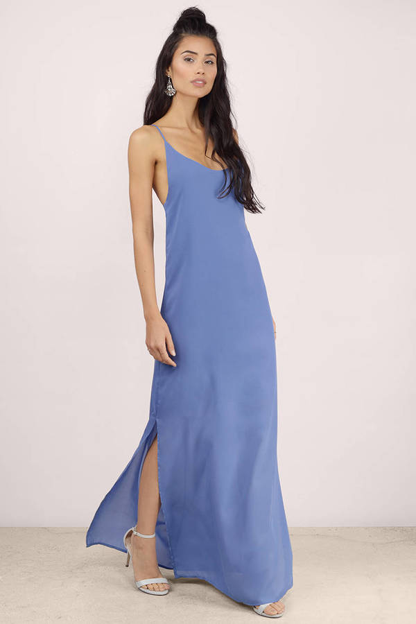 Sexy Blue Maxi Dress - Criss Cross Dress - Maxi Dress - $10 | Tobi US