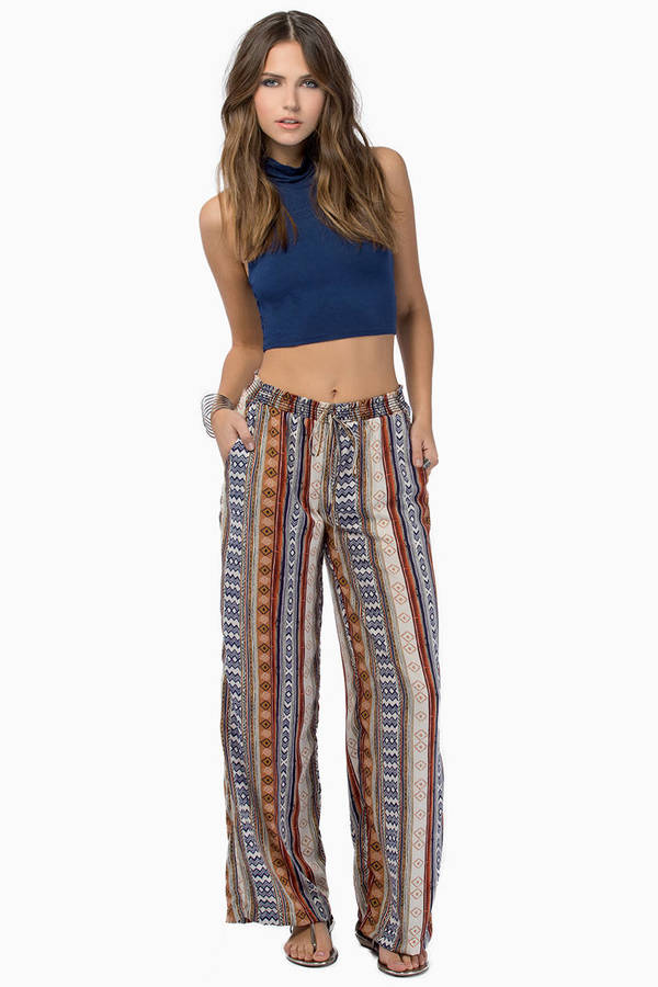 Multicolored Pants - Bohemian Slouch Pants - Relaxed Multicolored Pants ...