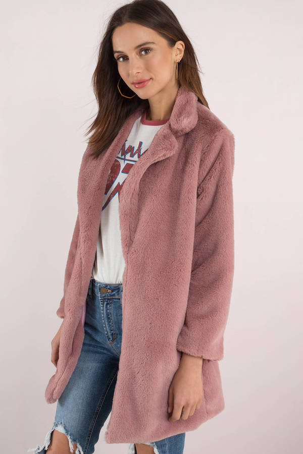 blush fur vest