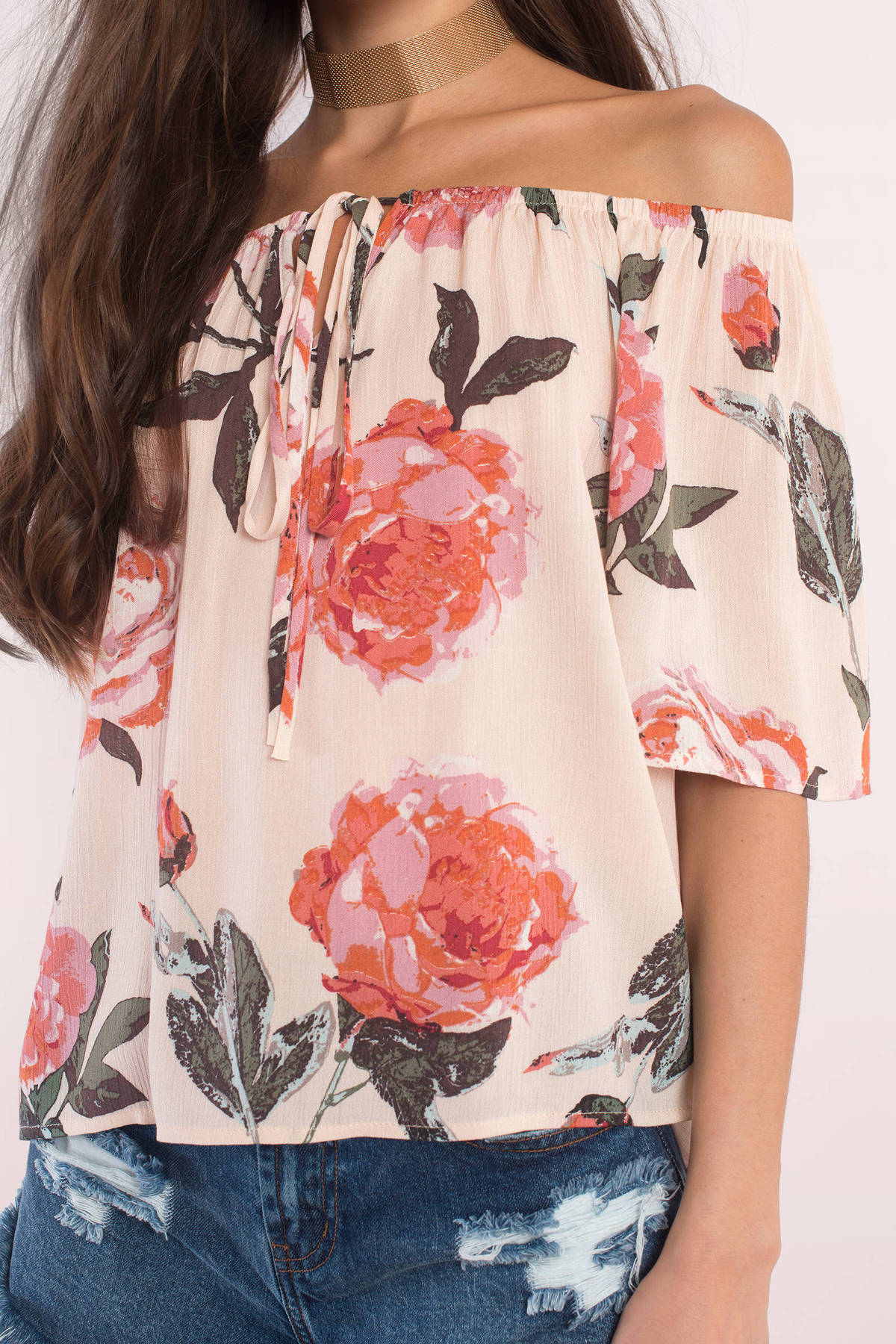 floral off shoulder blouse