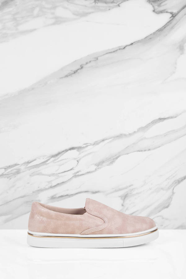 blush pink slip on sneakers