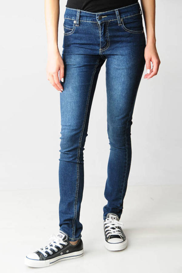 Blue Cheap Monday Jeans Skater Jeans Blue Mid Rise Jeans Tobi Sg