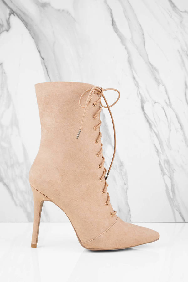 Booties - Cream Ankle Boots - Ankle 