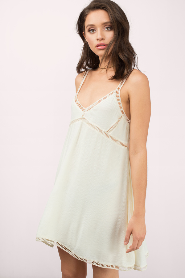 Cream Dresses - Nude- Ivory- Champagne Colored- Long- Short - Tobi