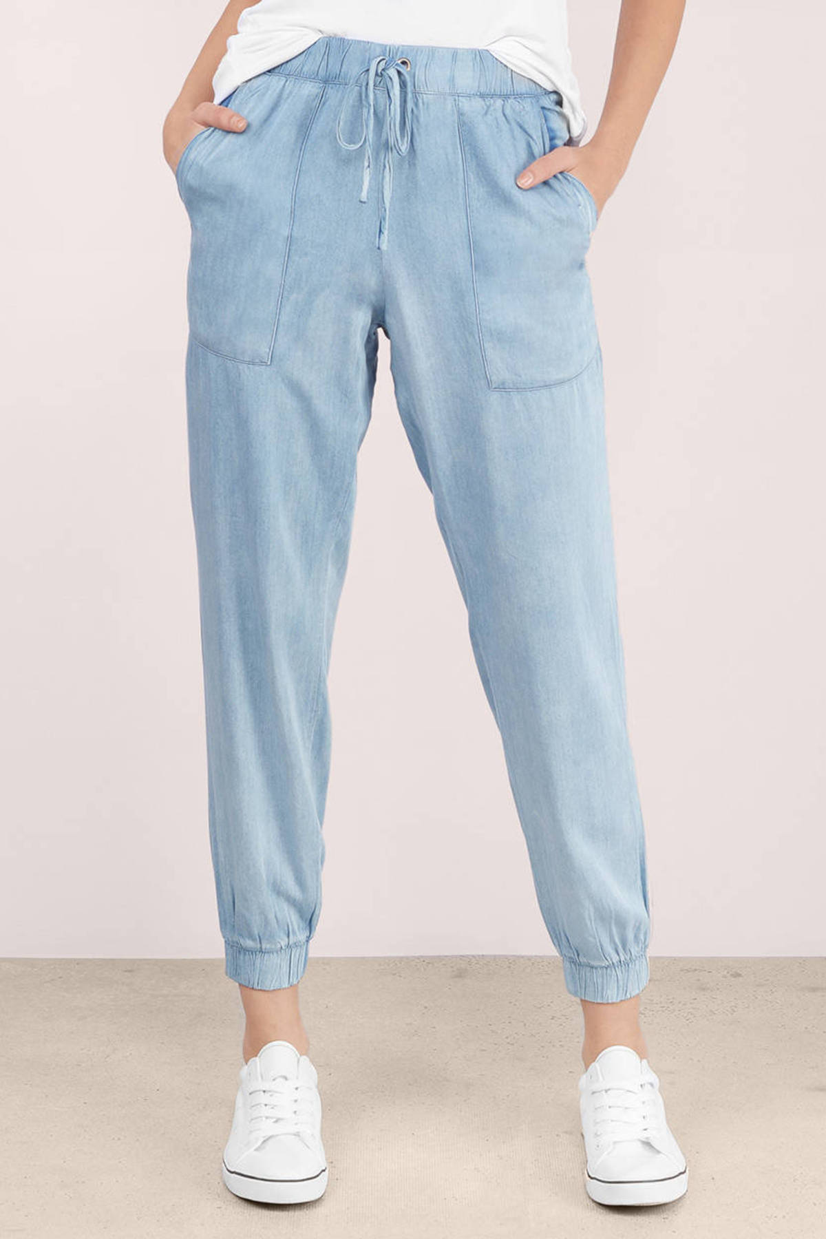 gap chambray joggers