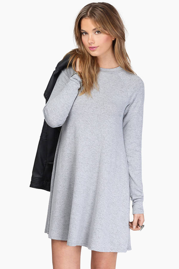 Cheap Grey Shift Dress - High Neck Dress - $18 | Tobi US