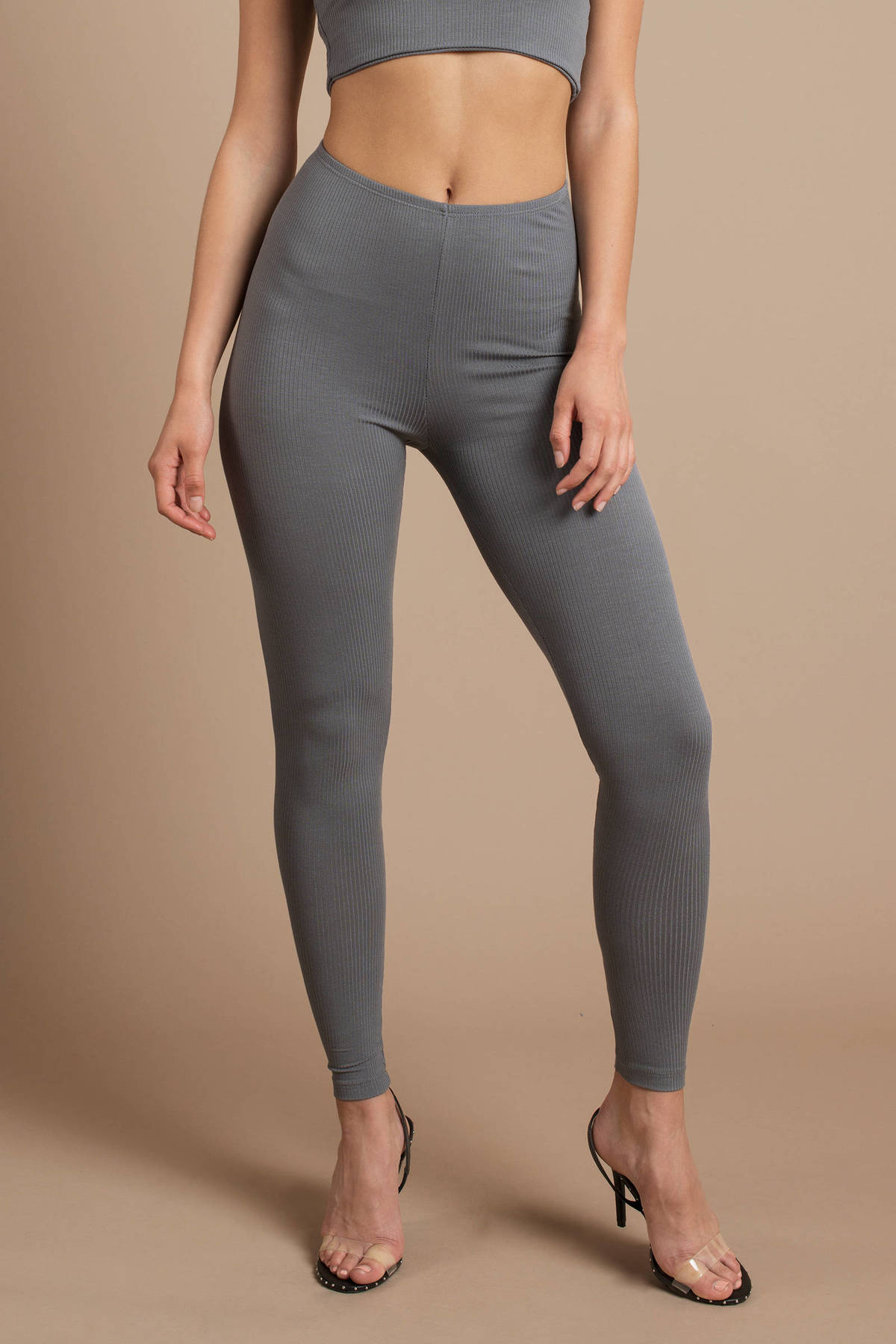 Washed Green Structured Contour Ribbed Leggings