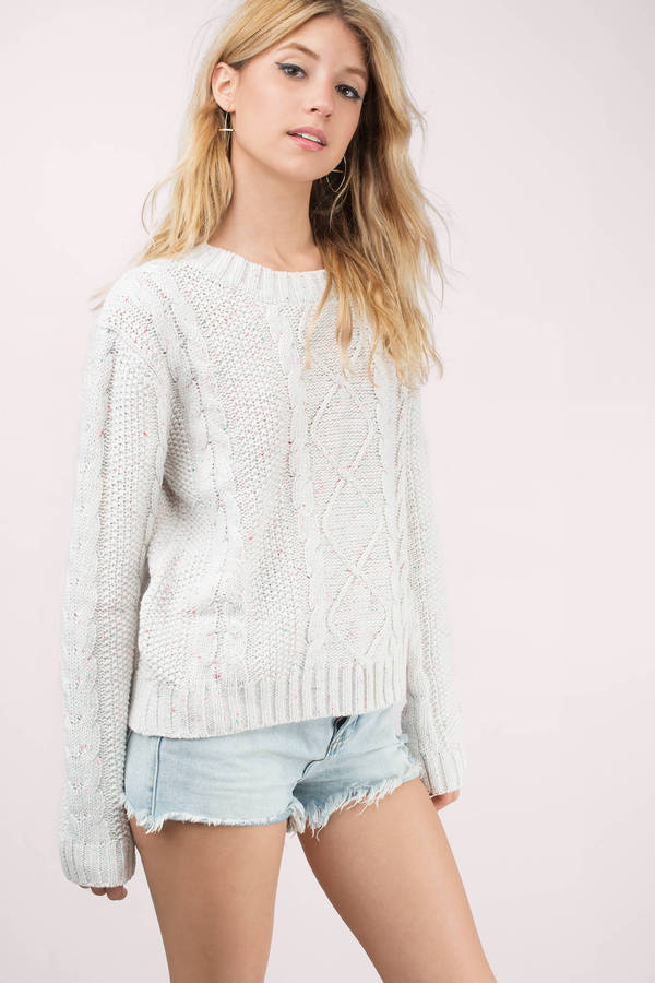 Ivory Sweater - White Sweater - Crew Neck Sweater - Ivory Top - $21 ...