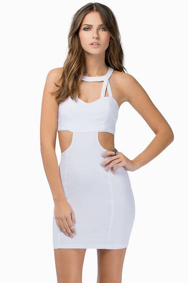 Ivory Bodycon Dress - White Dress - Cut Out Dress - Ivory Bodycon - $10 ...
