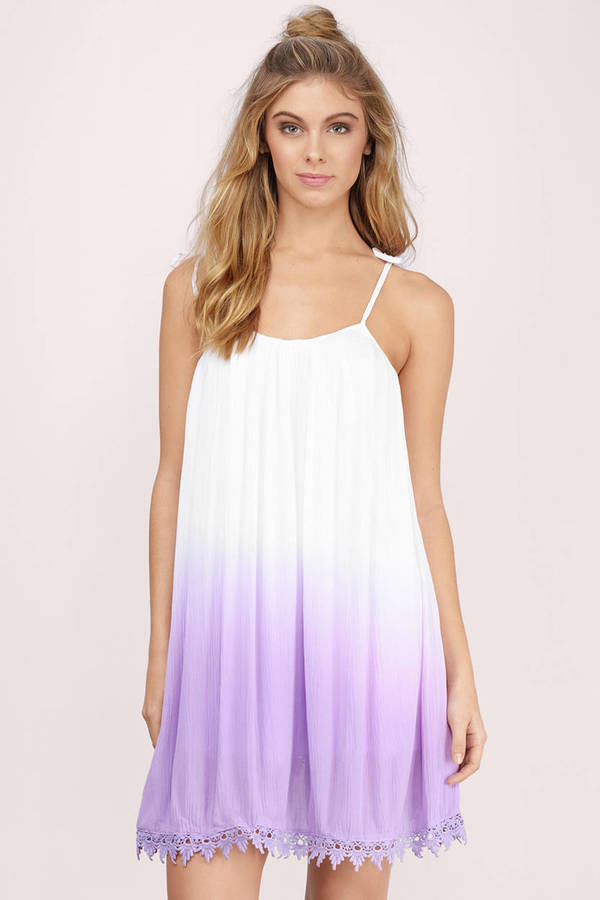 Cute Ivory & Lavender Dress - Ombre Dress - Dip Dyed Dress - Shift ...