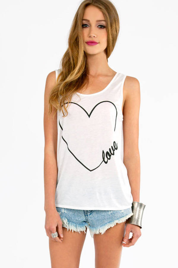 Love All Around Tank Top in Ivory - $24 | Tobi US