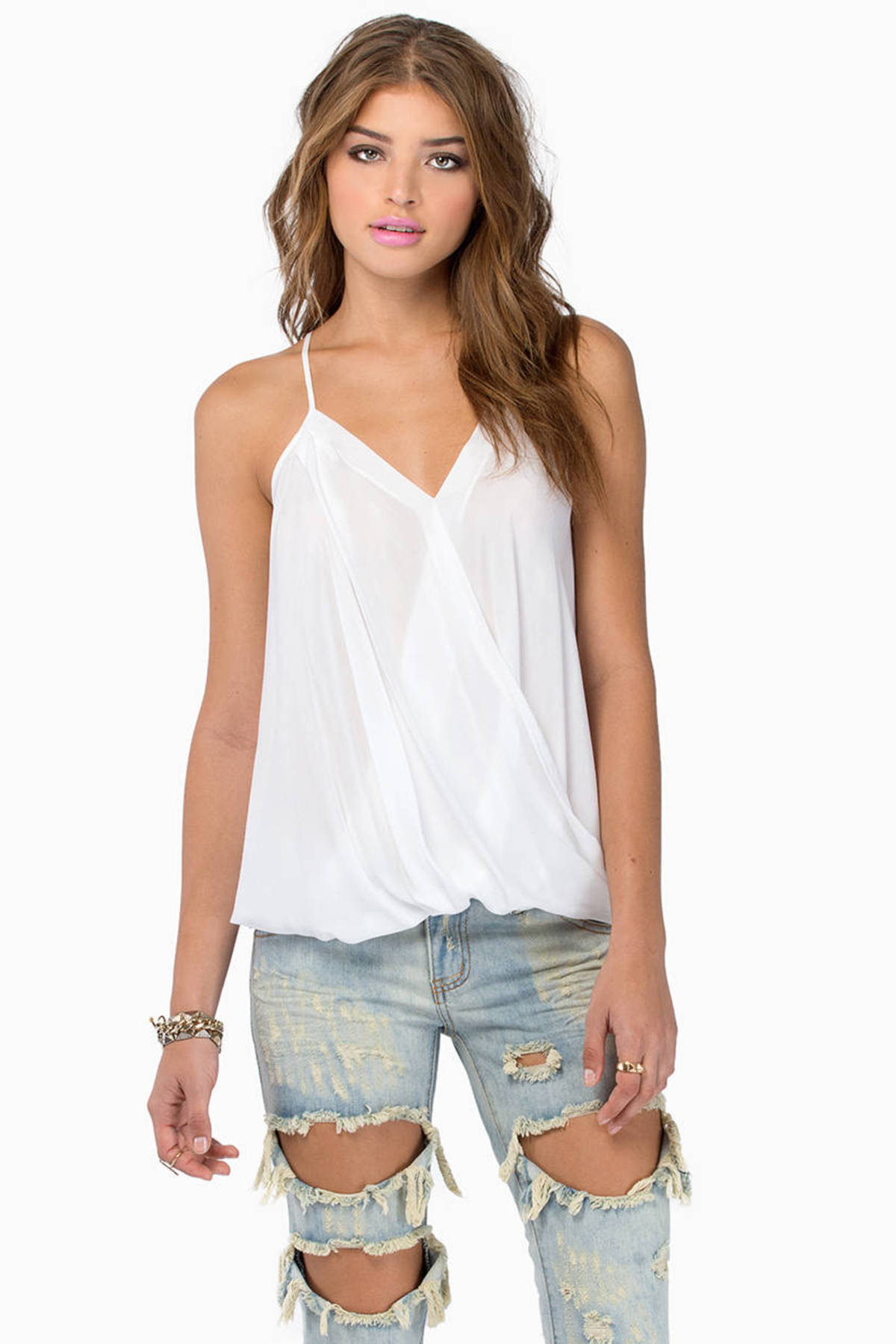 Well Draped Top in Ivory - $30 | Tobi US