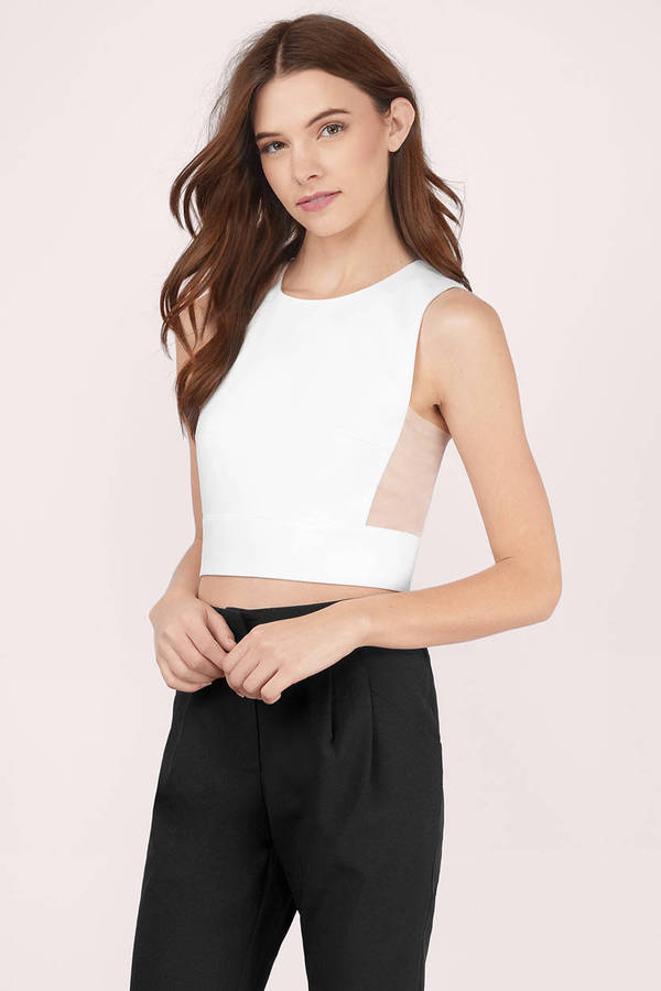 Ivory Crop Top - Ivory Top - Mesh Top - Ivory Going Out Top - $11 | Tobi US