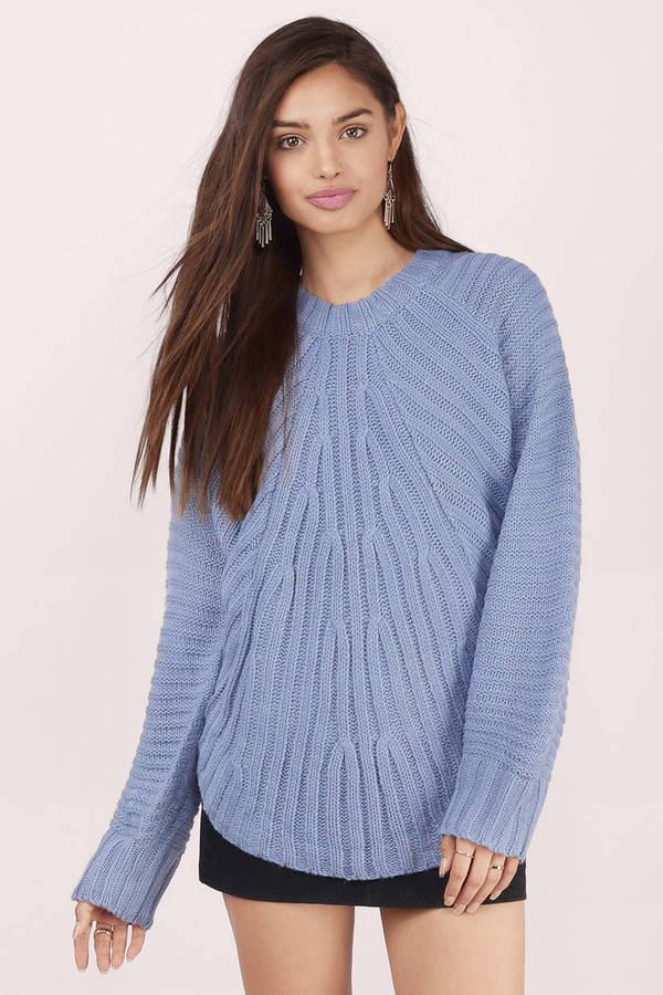 Light Blue Sweater - Blue Sweater - Knitted Sweater - $21 | Tobi US
