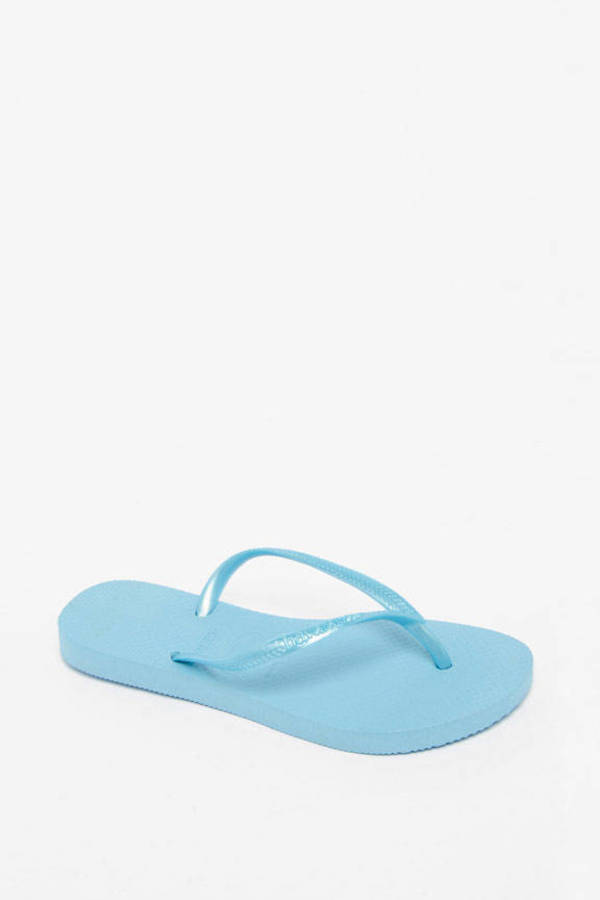 light blue flip flops