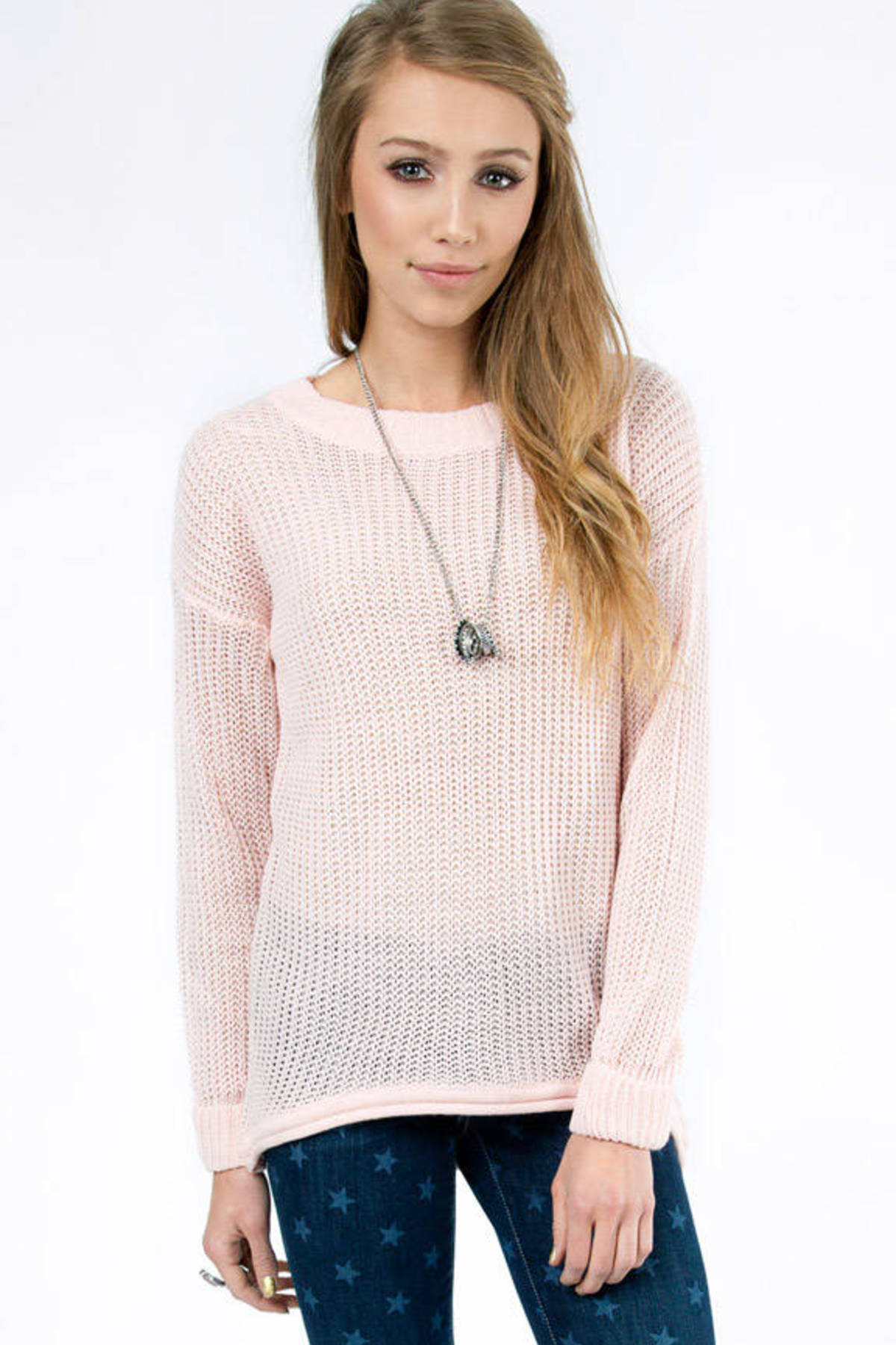 In Bloom Knit Sweater in Light Pink 16 Tobi US