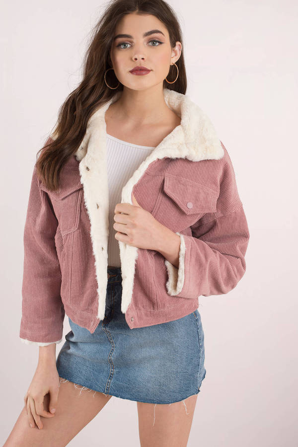 corduroy faux shearling jacket