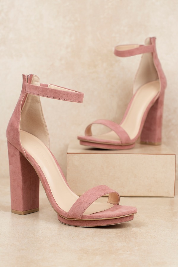 pink ankle wrap heels