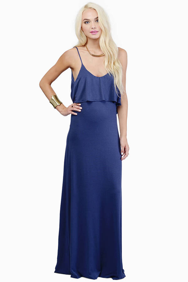Sexy Navy Maxi Dress - Low Back Dress - Blue Dress - Maxi Dress - $12 ...