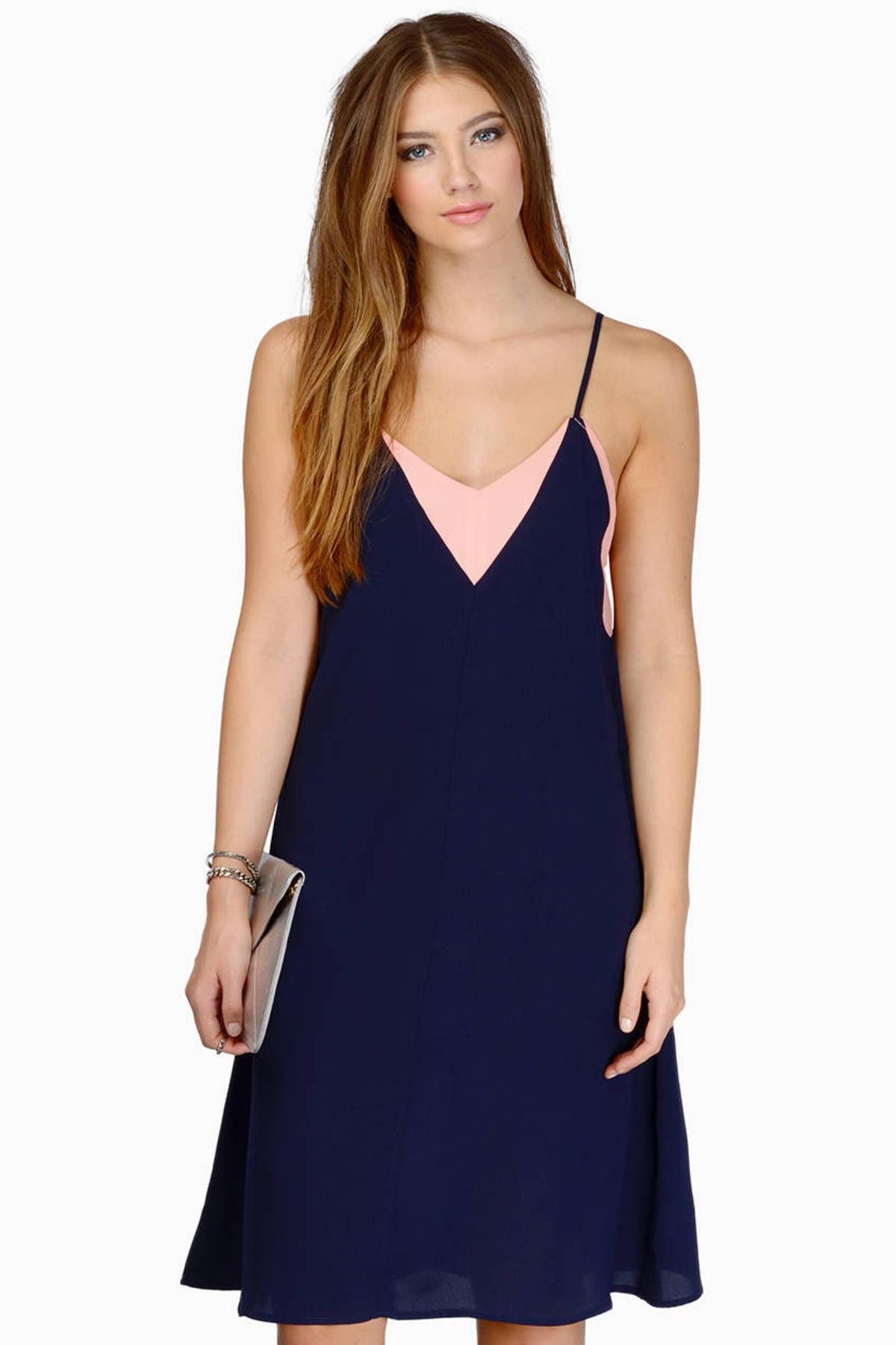 Subtle And Sweet Dress in Navy & Blush - $14 | Tobi US