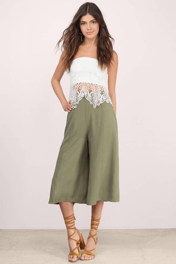 Day Cruising Culotte Pants in Olive - $13 | Tobi US