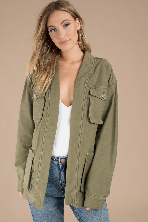 Free People In Our Nature Olive Utility Jacket - S$ 117 | Tobi SG