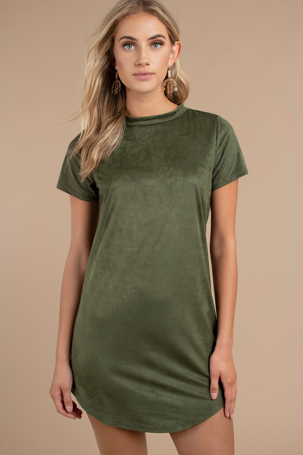 Olive Green T Shirt Dress Clearance, 54 ...