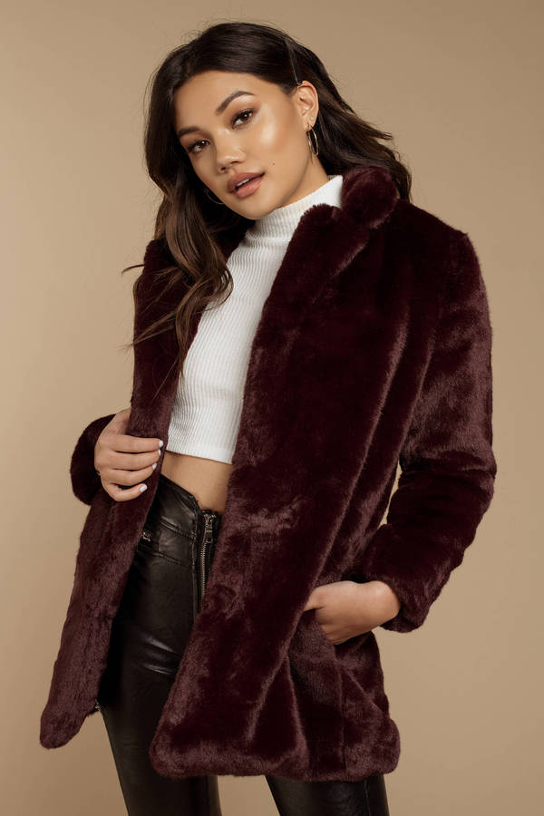 Cleo Coat in Plum - $132 | Tobi US