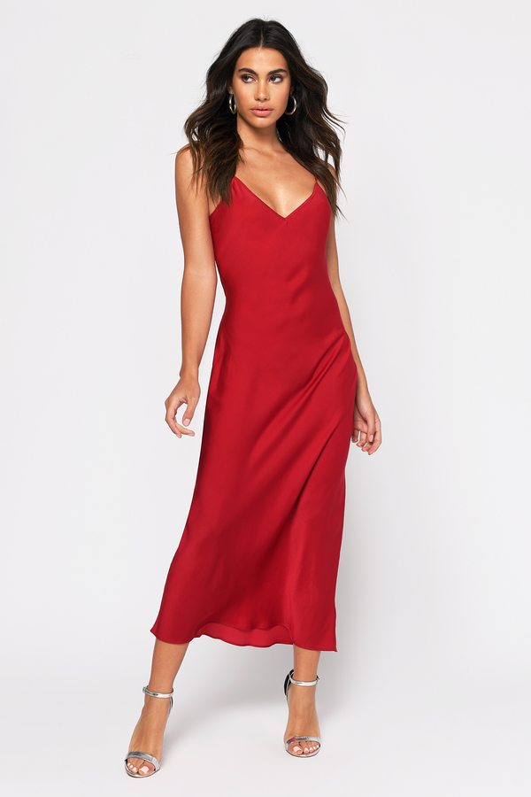 Red Midi Satin Dress Hot Sale, UP TO 70 ...