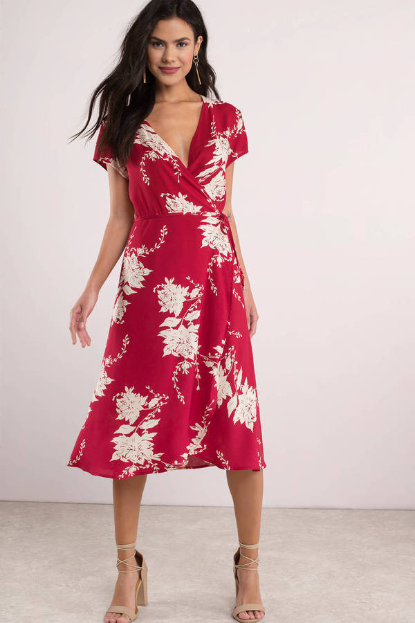 Red Wrap Dress Midi Outlet Store, UP TO ...