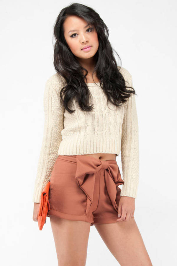 Take a Bow Shorts in Rust - $13 | Tobi US