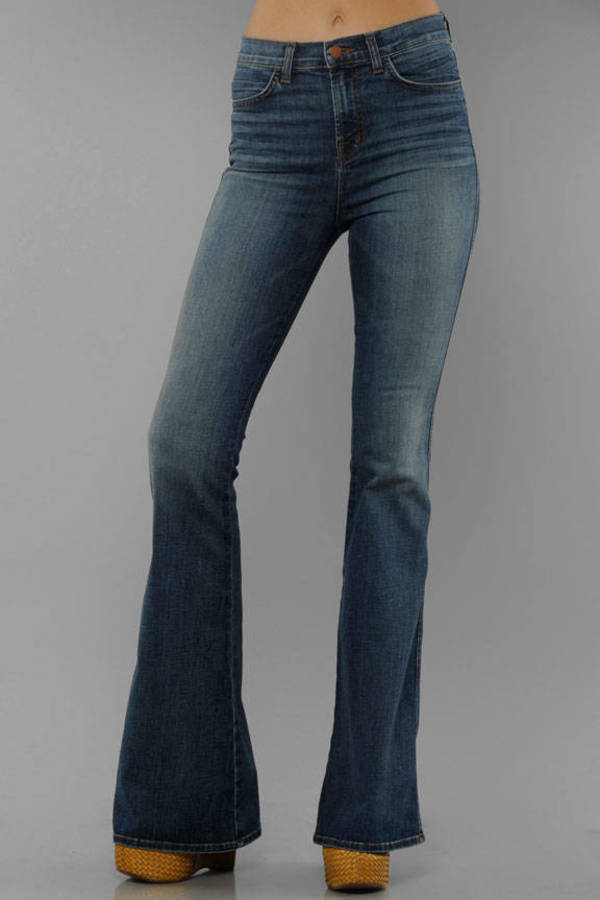 Kiki High Rise Flare Jeans in Songbird - $66 | Tobi US