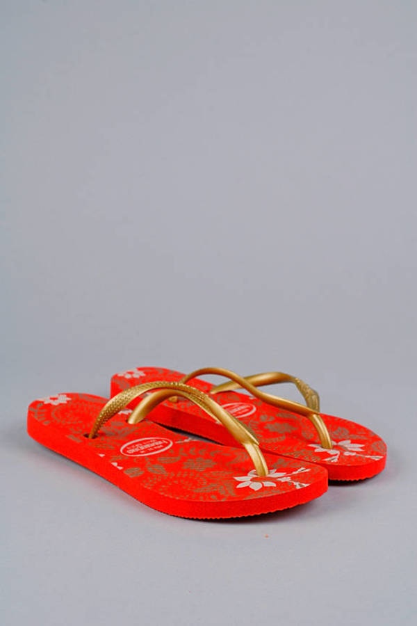 red and gold sandals