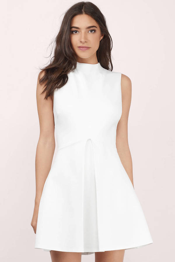 Cute White Day Dress - White Dress - Pleated Dress - Day Dress - $24 ...