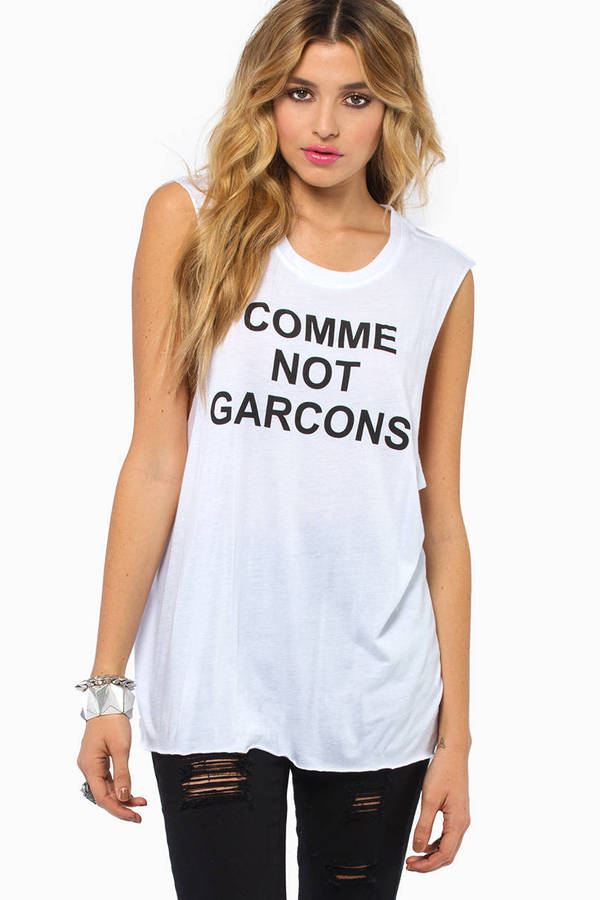 Comme Not Garcons Tank in White - $29 | Tobi US