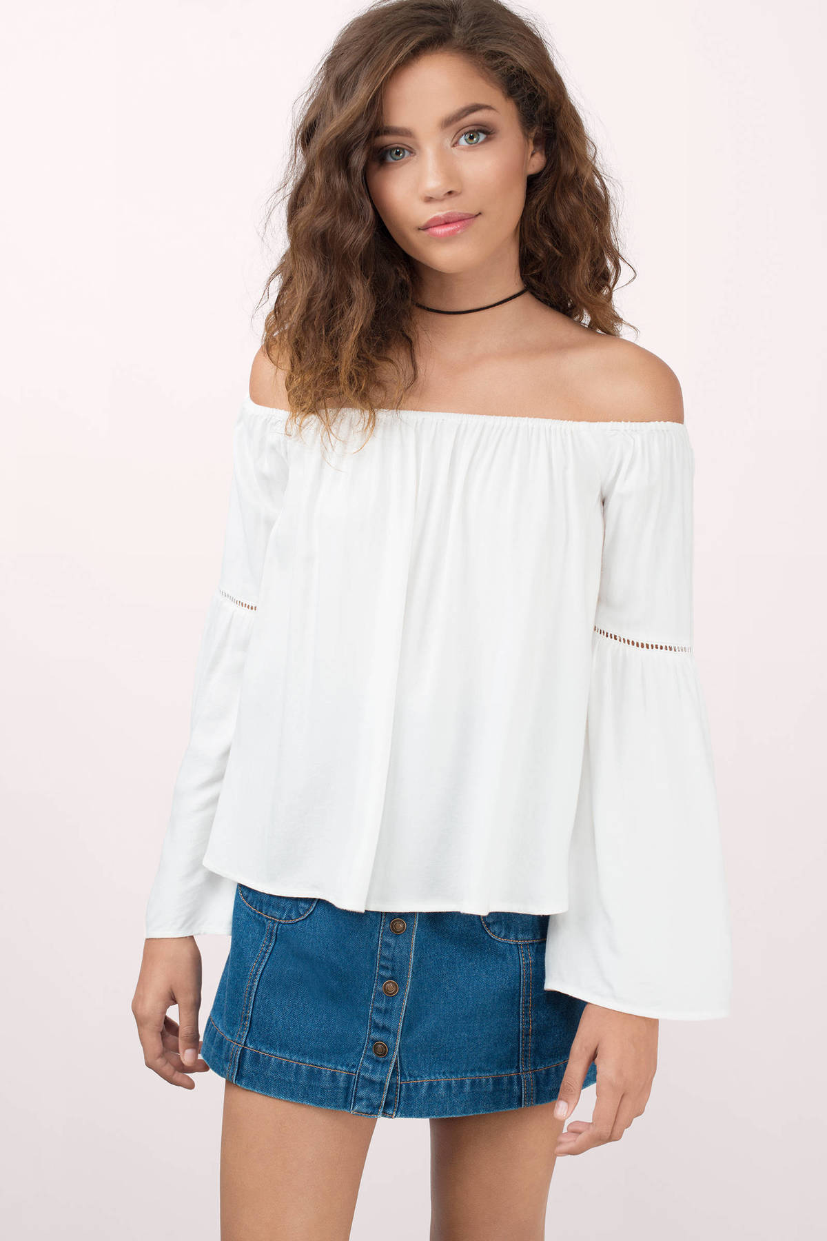 Cute White Shirt - White Shirt - Off Shoulder Shirt - White Top - $22 ...