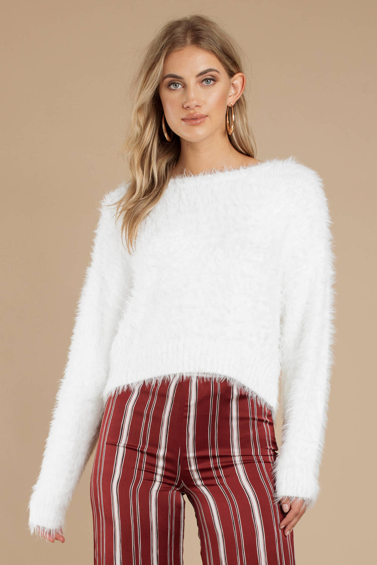 Dream Of Me Fuzzy Sweater in White 29 Tobi US