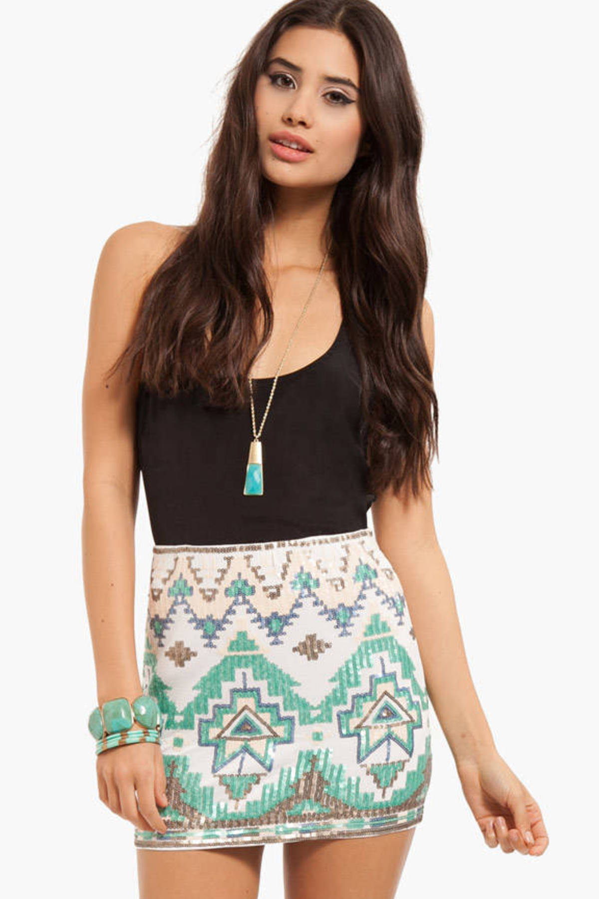 In Sequences Skirt in White - $52 | Tobi US