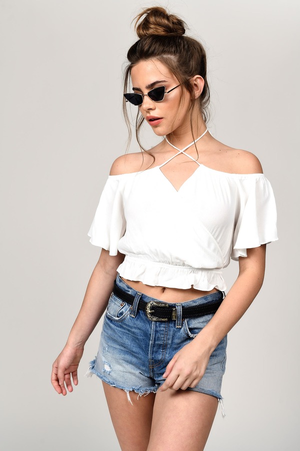 white halter blouse