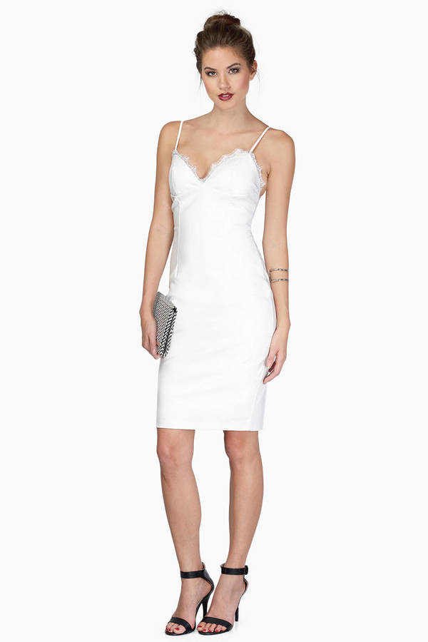 Sexy White Bodycon Dress - Faux Leather Dress - $22 | Tobi US