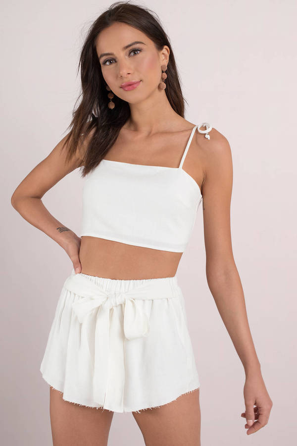 white crop top tie up