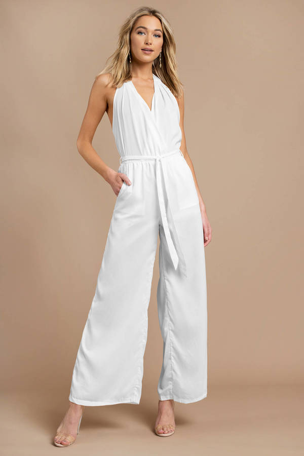 Staying Alive Halter Jumpsuit In White 40 Tobi Us 4342