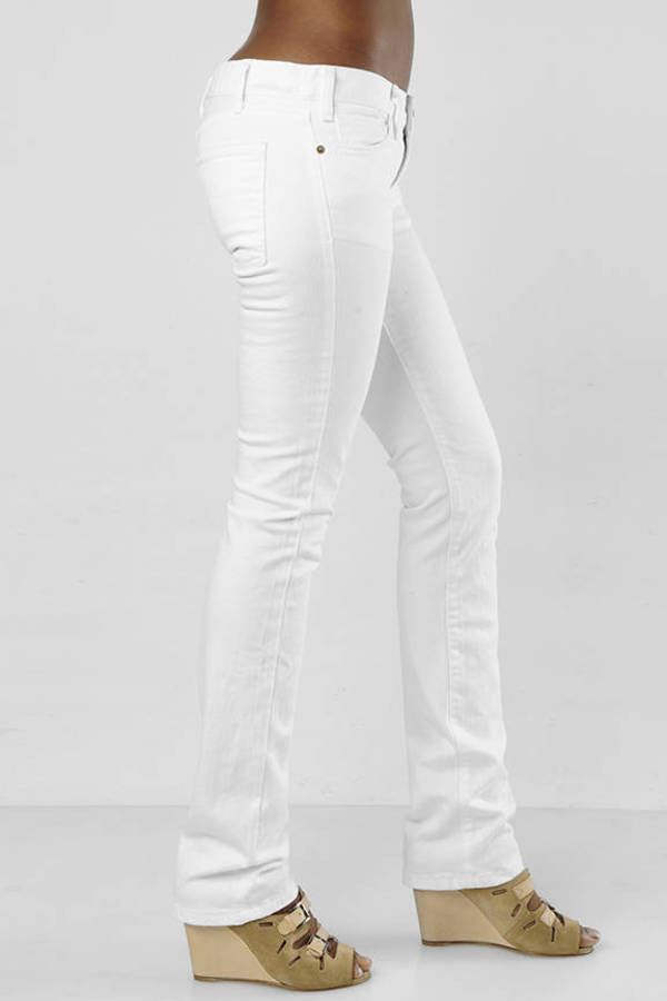 white straight leg joggers