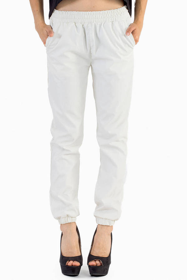 Wanna Be Jogger Pants in White - $24 | Tobi US