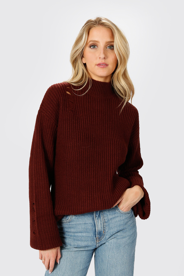 Deep End Black Distressed Sweater - $42 | Tobi US