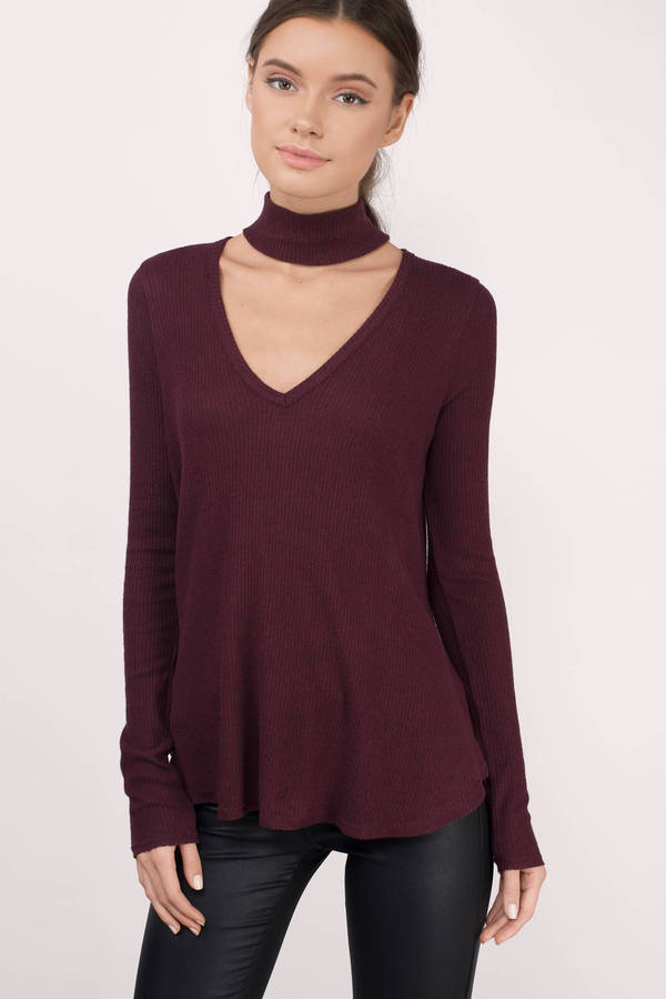 Cute Wine Basic Top - Wine Top - Collared Top - Wine Basic Top - $56 ...