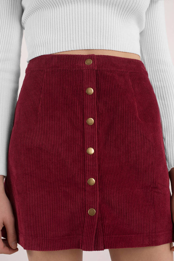 red button skirt