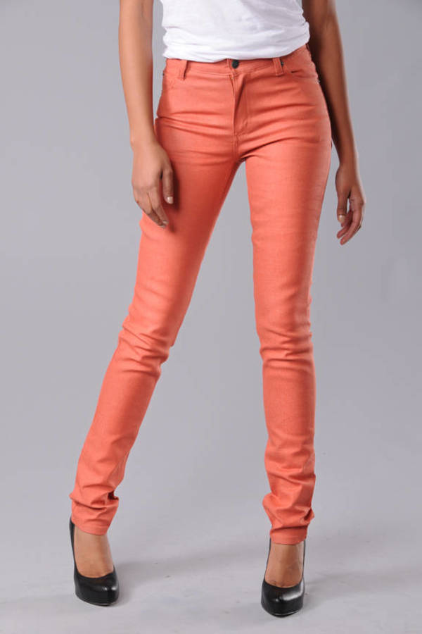 Tight Skinny Jeans In Yd Orange 19 Tobi Us